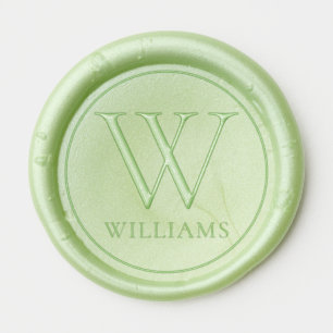 Elegant Classic Monogram Initial, Last Name Circle Wax Seal Sticker