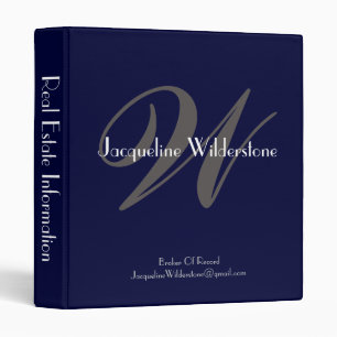 Elegant Classic Monogram & Name Chic Professional 3 Ring Binder
