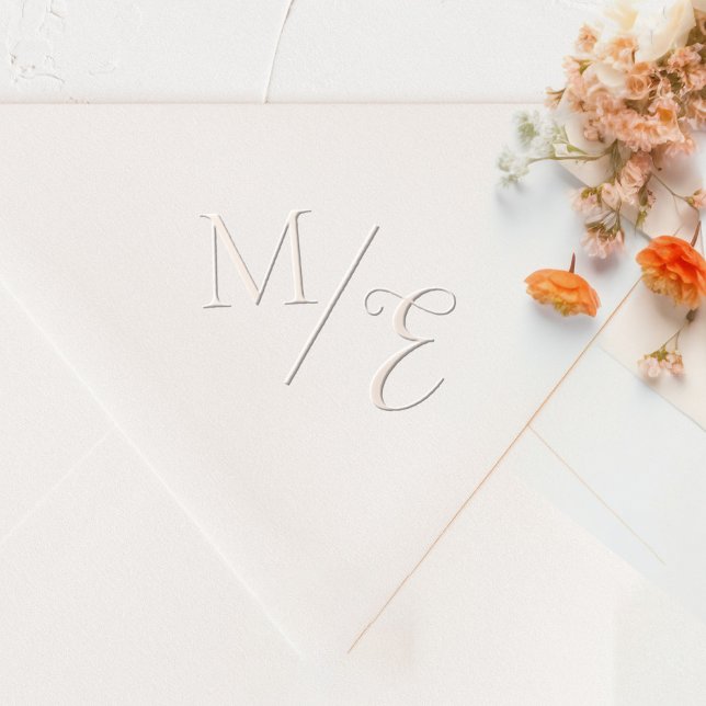 Elegant Classic Monogram Personalized Wedding Embosser (Creator Uploaded)