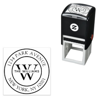 Elegant Classic Monogram Return Address Self-inking Stamp