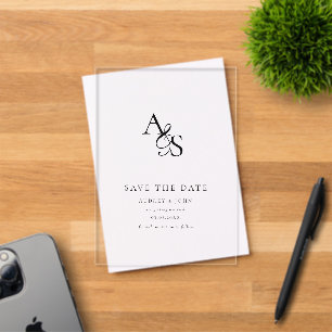 Elegant Classic, Monogram Wedding Acrylic Invitations
