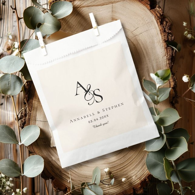 Elegant, Classic, Monogram, Wedding Favor Bag (Creator Uploaded)