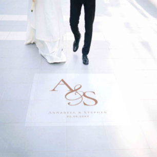 Elegant, Classic, Monogram, Wedding Floor Decals