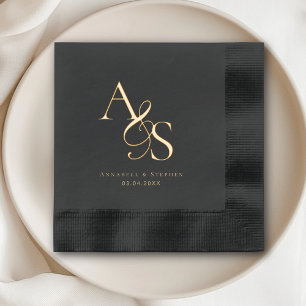 Elegant, Classic, Monogram, Wedding Foil Napkins