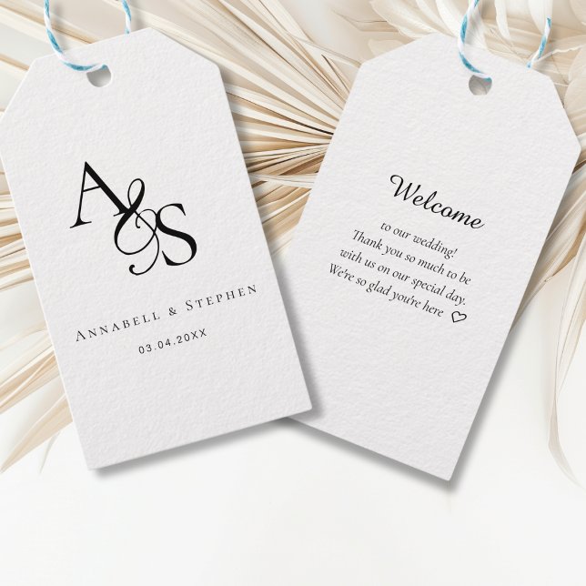 Elegant, Classic, Monogram, Wedding Gift Tags (Creator Uploaded)