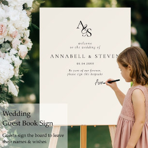 Elegant, Classic, Monogram, Wedding, Guest Book Foam Board