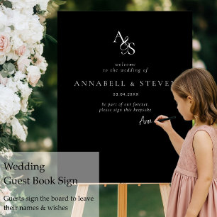 Elegant, Classic, Monogram, Wedding, Guest Book Foam Board