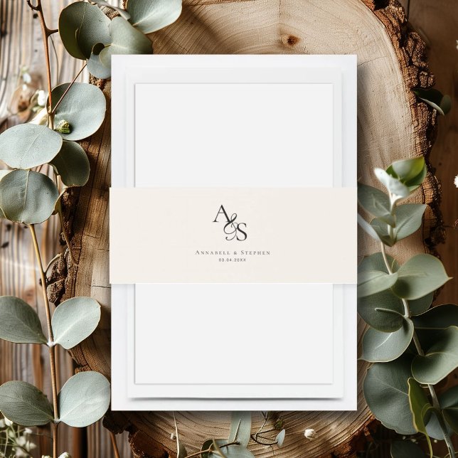 Elegant, Classic, Monogram, Wedding Invitation Belly Band (Creator Uploaded)