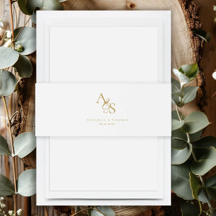 Elegant, Classic, Monogram, Wedding Invitation Belly Band