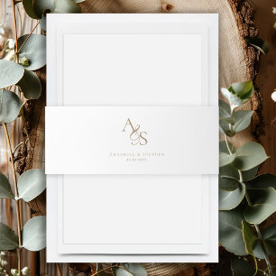 Elegant, Classic, Monogram, Wedding Invitation Belly Band