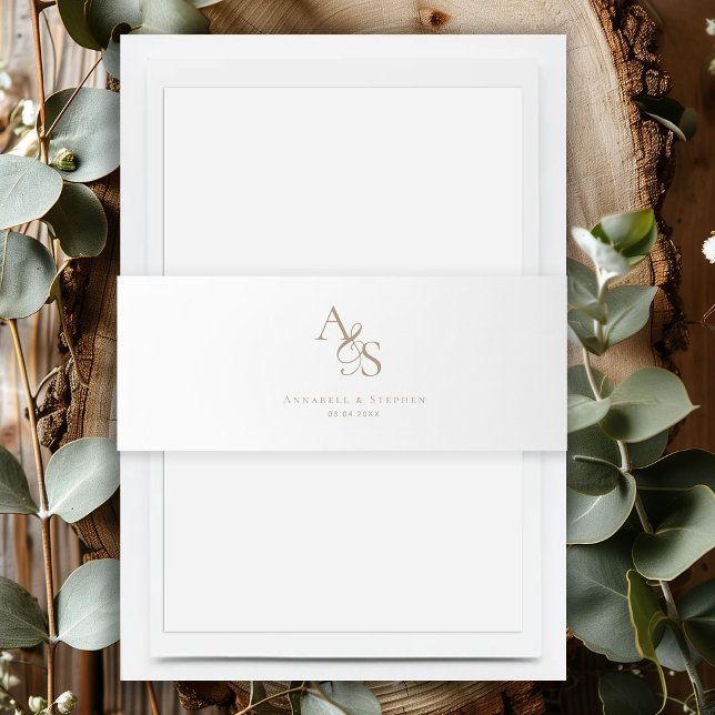 Elegant, Classic, Monogram, Wedding Invitation Belly Band (Creator Uploaded)