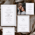 Elegant Classic Monogram Wedding Letterpress Invitation