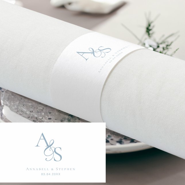 Elegant, Classic, Monogram, Wedding Napkin Bands (Creator Uploaded)