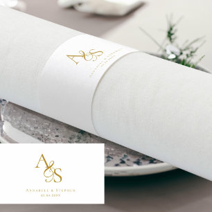 Elegant, Classic, Monogram, Wedding Napkin Bands