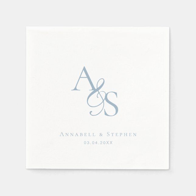 Elegant, Classic, Monogram, Wedding Napkins (Front)