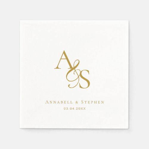 Elegant Classic Monogram Wedding Napkins