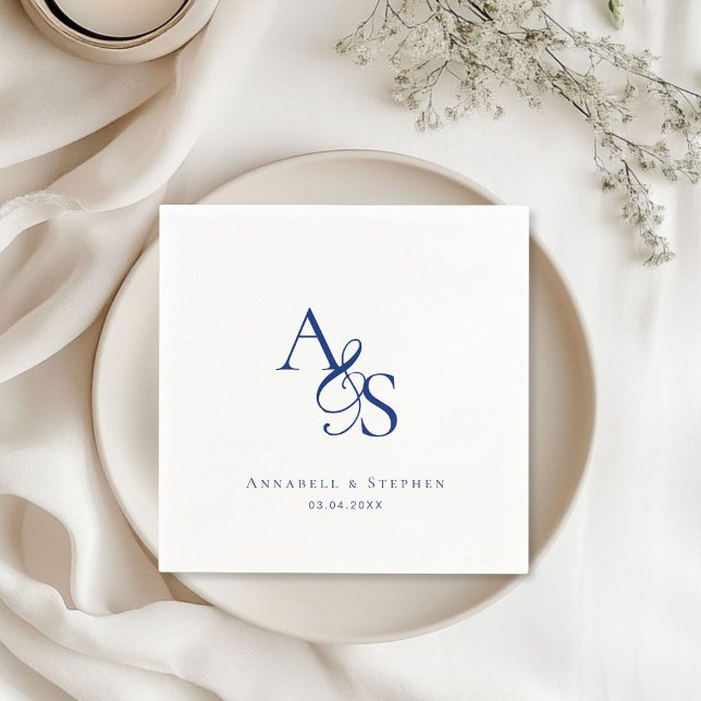 Elegant, Classic, Monogram, Wedding Napkins (Elegant, Ampersand, Classic, Monogram, Wedding Napkins)