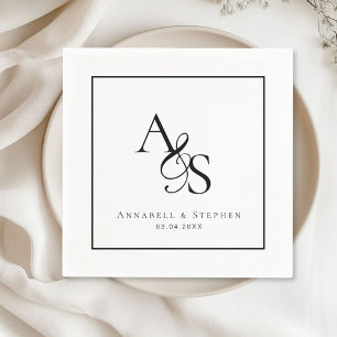Elegant, Classic, Monogram, Wedding Napkins