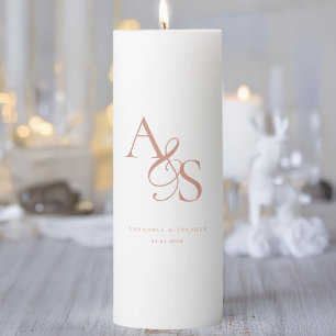 Elegant, Classic, Monogram, Wedding Pillar Candle