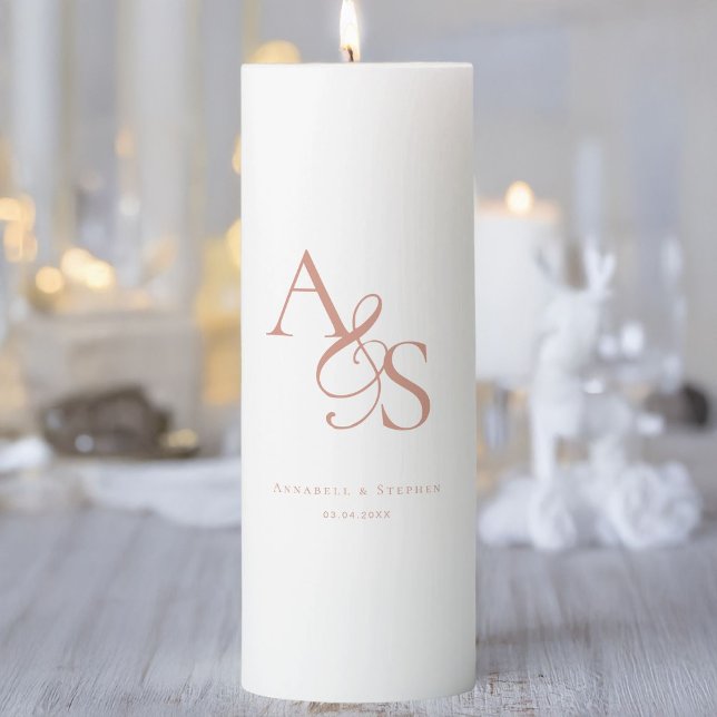 Elegant, Classic, Monogram, Wedding Pillar Candle (Elegant, Classic, Monogram, Wedding Pillar Candle with your name and date.)