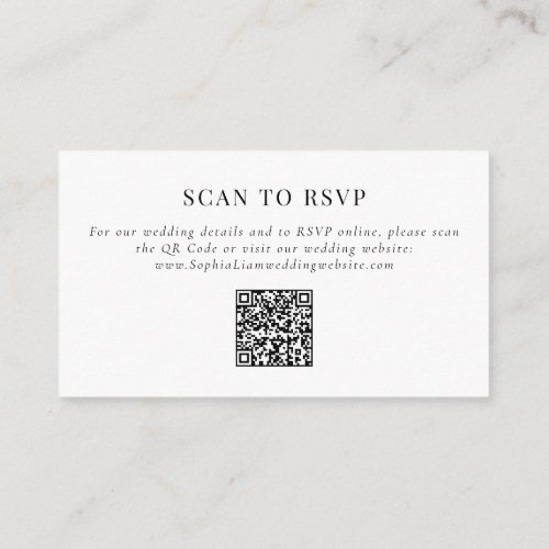 Elegant Classic Monogram Wedding RSVP QR Code Enclosure Card