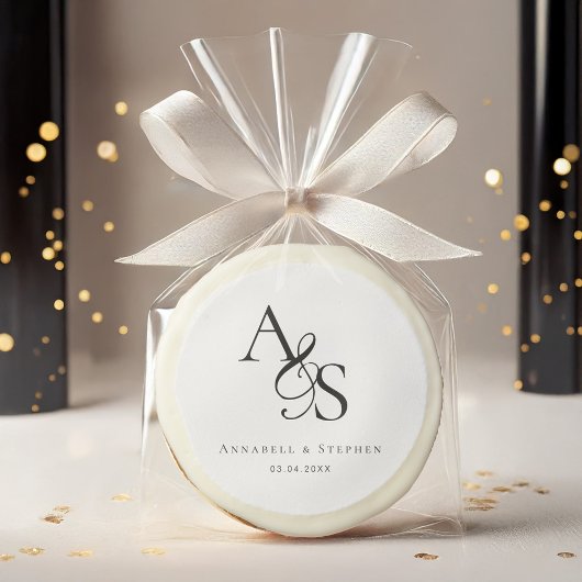 Elegant, Classic, Monogram, Wedding Sugar Cookie