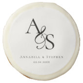 Elegant, Classic, Monogram, Wedding Sugar Cookie (Front)