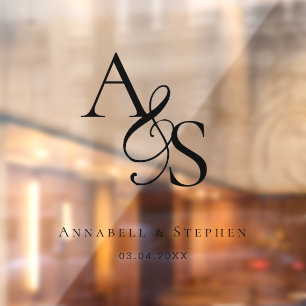 Elegant, Classic, Monogram, Wedding Window Cling