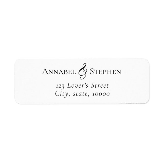 Elegant, Classic, Monogram, White,  Label (Front)