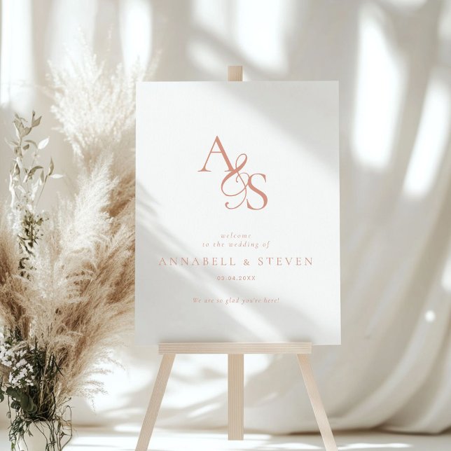 Elegant, Classic, Monogram, White, Wedding  Foam Board (Elegant, Classic, Monogram, White-Black, Wedding Foam Board with your name and date.)