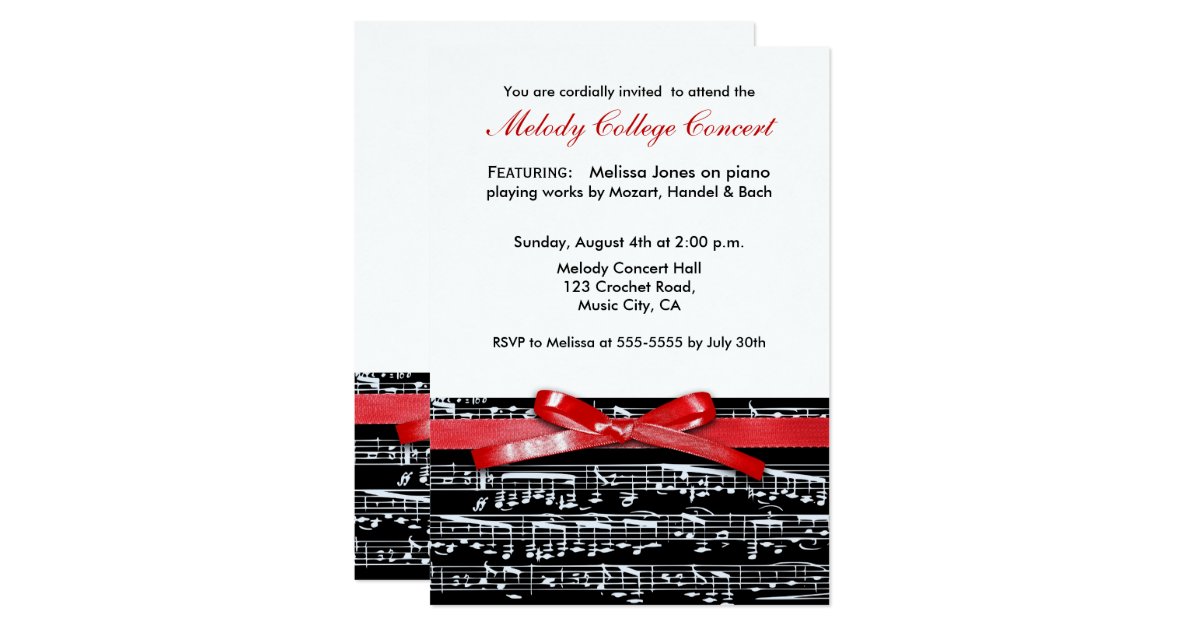 Sample Recital Invitations