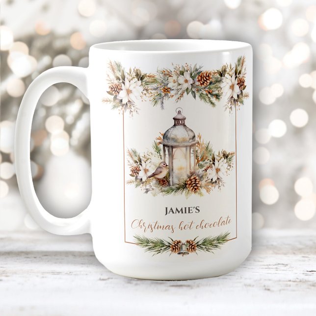 Elegant Classic Name Hot Cocoa Christmas Large Coffee Mug (Elegant Classic Name Hot Cocoa Christmas Large Coffee Mug)