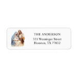 Elegant Classic Nativity Scene  Label<br><div class="desc">Elegant Christian themed return address label featuring a watercolor illustration of a Nativity Scene. Easily add your family name and address using the template. Easy to customize</div>