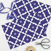 Greek Key Pattern in Navy Blue and White Tissue Paper