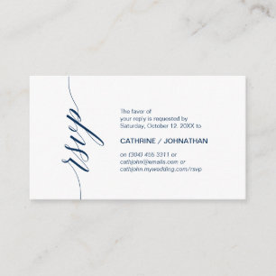Elegant Classic, Navy Blue Script, Party RSVP Enclosure Card