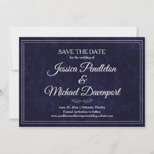 Elegant Classic Navy Blue Wedding Save Date Save The Date