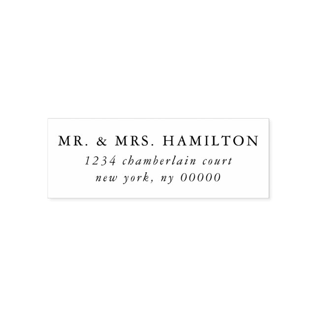 Elegant Classic Newlywed Wedding Return Address Self-inking Stamp (Design)