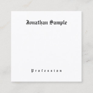 Elegant Classic Nostalgic Look Old English Text Square Business Card