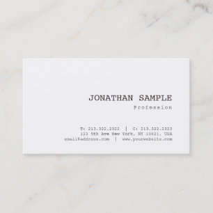Elegant Classic Nostalgic Look Plain Pretty Trendy Business Card