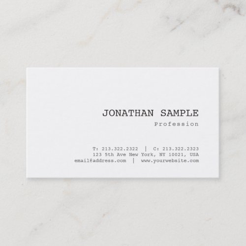 Elegant Classic Nostalgic Look Plain Pretty Trendy Business Card