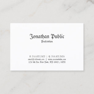 Elegant Classic Nostalgic Look Plain Professional Business Card
