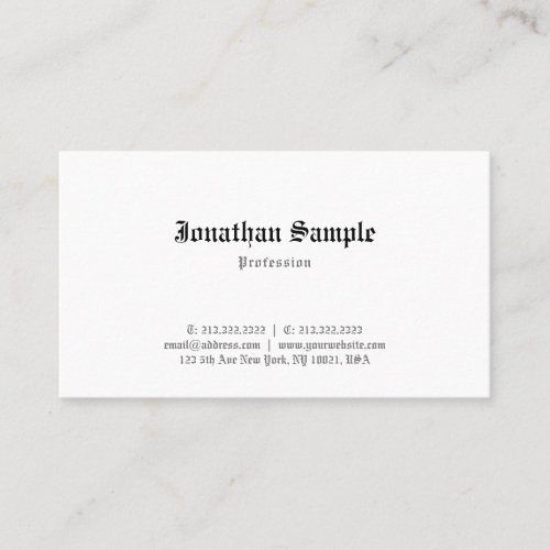 Elegant Classic Old English Font Template Nostalgy Business Card