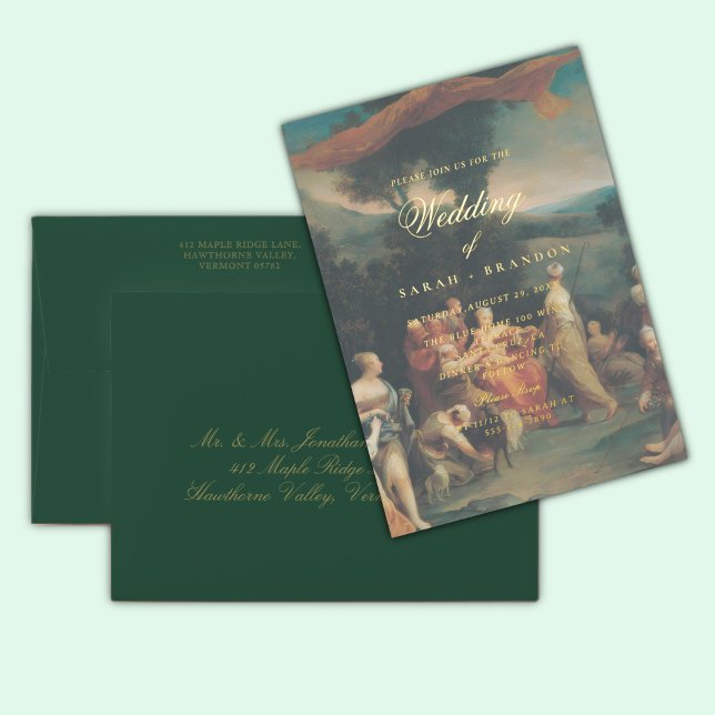Elegant Classic Old painting Wedding Foil Invitation (Creator Uploaded)