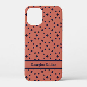 elegant classic old rose dark blue iPhone 12 mini case