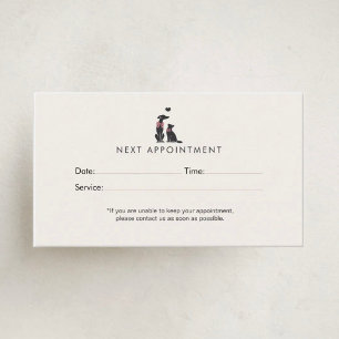 Elegant Classic Pet Sitter Appointment Card