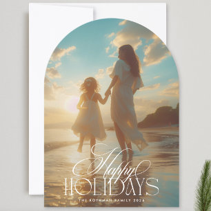 Elegant Classic Photo Christmas Holiday Arch Card