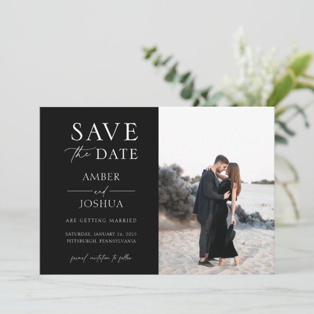 Elegant Classic  Photo Wedding Save the Date Invitation (Standing Front)