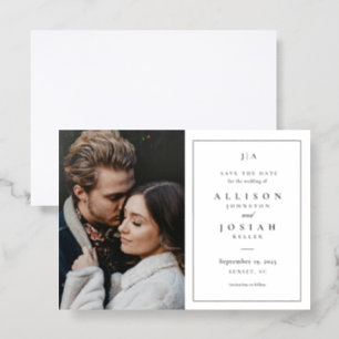 Elegant Classic Photo Wedding Save the Date Letterpress Photo Cards