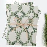 Elegant Classic Pine Wreath Christmas Holiday Wrapping Paper Sheets<br><div class="desc">🎁 Wrapping Paper Sheets: Elevate your gift-giving with my wrapping paper sheets. Each sheet is a canvas of holiday art, ensuring your presents are as captivating on the outside as they are on the inside. _____________________________ ***this design is part of a christmas holiday collection*** Step into a world of timeless...</div>