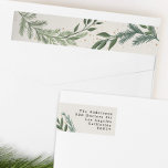 Elegant Classic Pine Wreath Return Address Wrap Around Label<br><div class="desc">_____________________________ ***this design is part of a christmas holiday collection*** Step into a world of timeless holiday charm with my "Festive Flora: Christmas Splendor Poinsettia Delight" collection. 🌸🎄 Embrace the magic of the season with a captivating blend of florals, lush green pine leaves, dainty red berries, and the enchanting hues...</div>